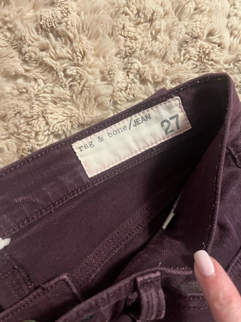 rag & bone Skinny Jeans in Deep Plum